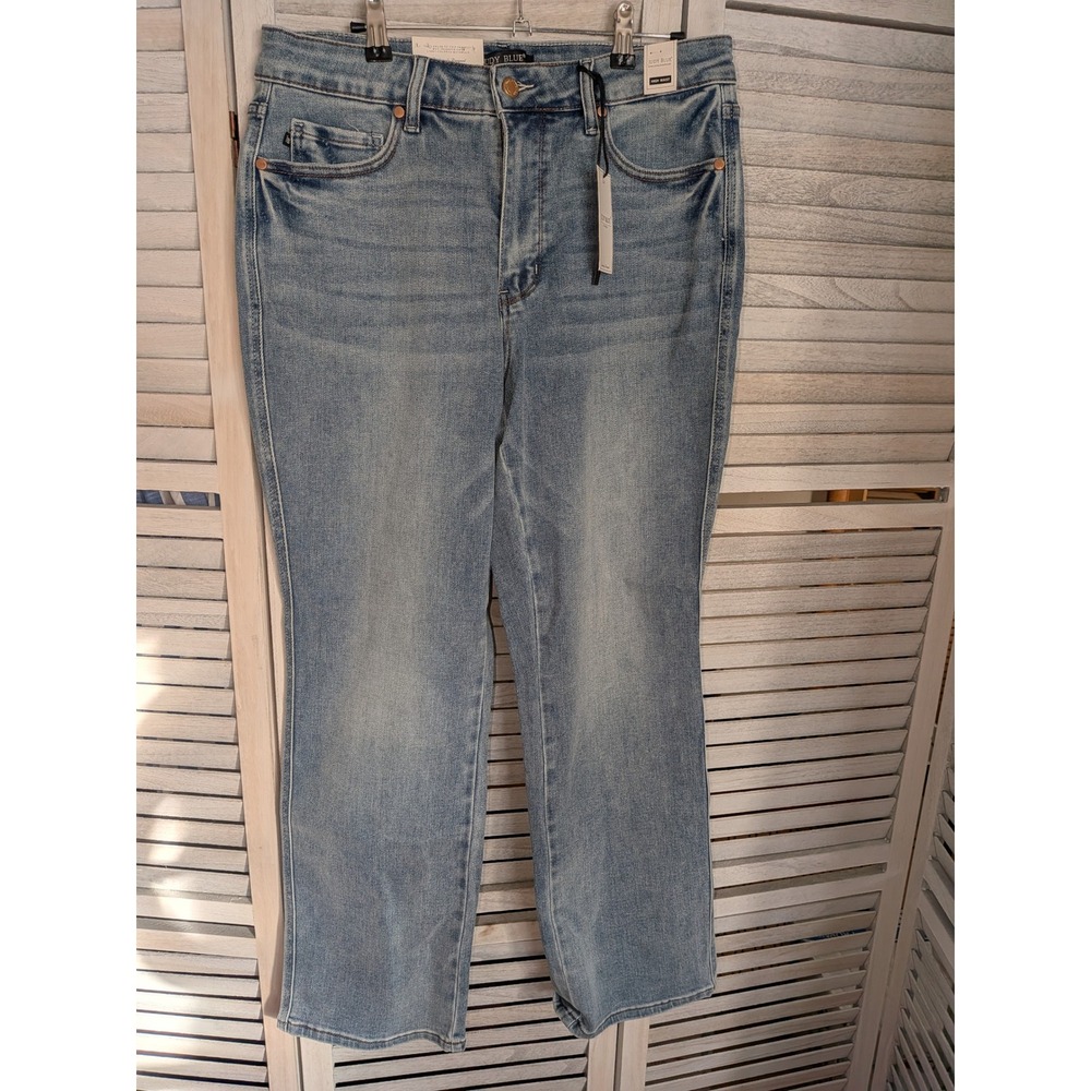 Judy Blue Tummy Control High Waist Straight Leg Jeans Med Blue 14W Brand New